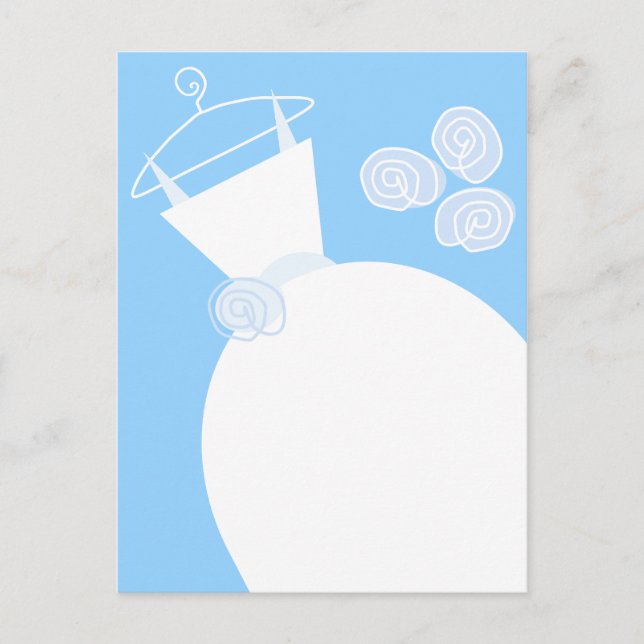 Blått vykort för bröllop (Framsida)