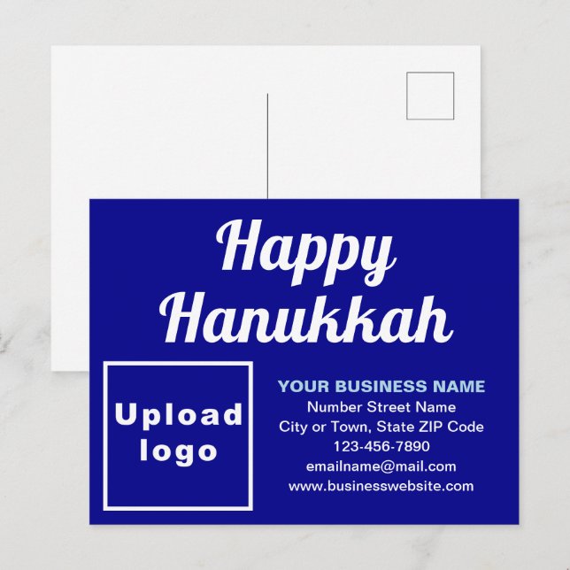 Blått vykort för Business Hanukkah Blue Helgdag (Fram/baksida)