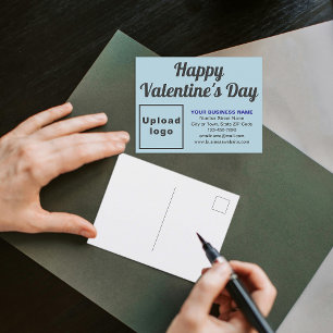 Blått vykort för Business Valentine Light Helgdag