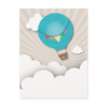 Blått vykort för Födelsedagsfest av Luftballong