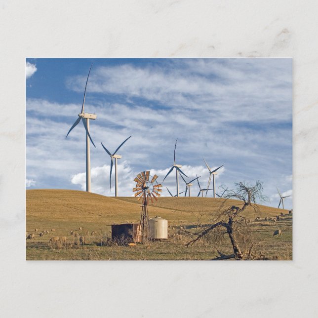 Blått vykort för Vind (Framsida)