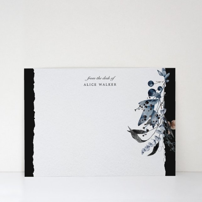 Blått vykort för Winter-Blommigt-minnesplatta (Skapare uppladdad)