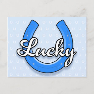 Blått vykort (Lucky Horseshoe Postcard)