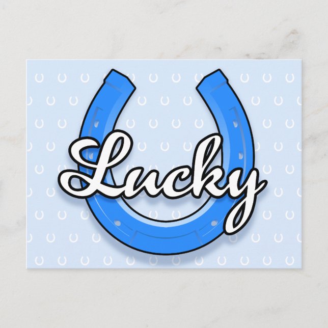 Blått vykort (Lucky Horseshoe Postcard) (Framsida)