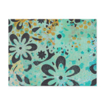 Blått vykort och vykort för gult abstrakt