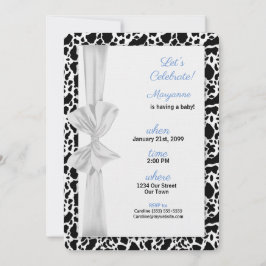 Blått Westernt babytema för babykläder Inbjudningar