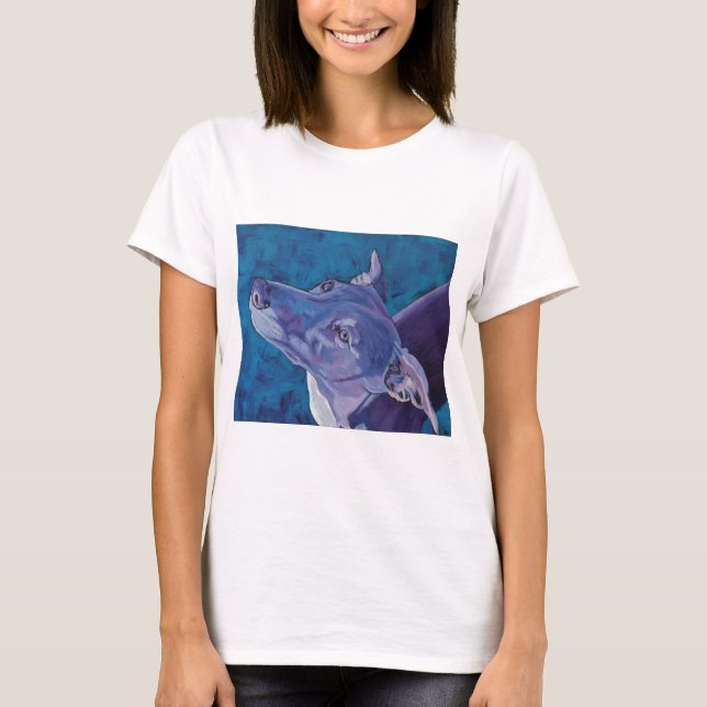 Blått Whippet Tee Shirt (Framsida)