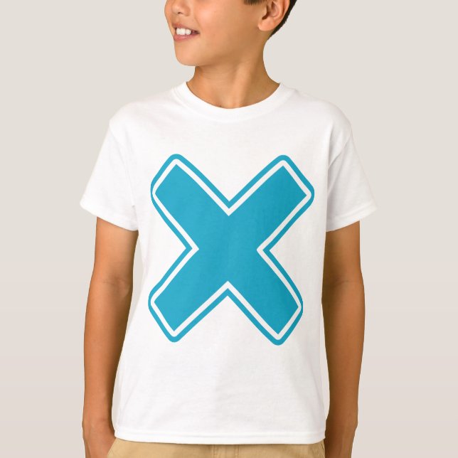 Blått X T Shirt (Framsida)
