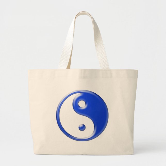 Blått Yin Yang Jumbo Tygkasse (Framsidan)