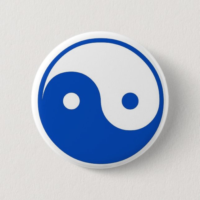 Blått Yin-Yang knäppas Knapp (Framsida)