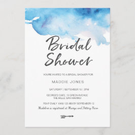 Blåttakvarell för inbjudningskort för möhippan |