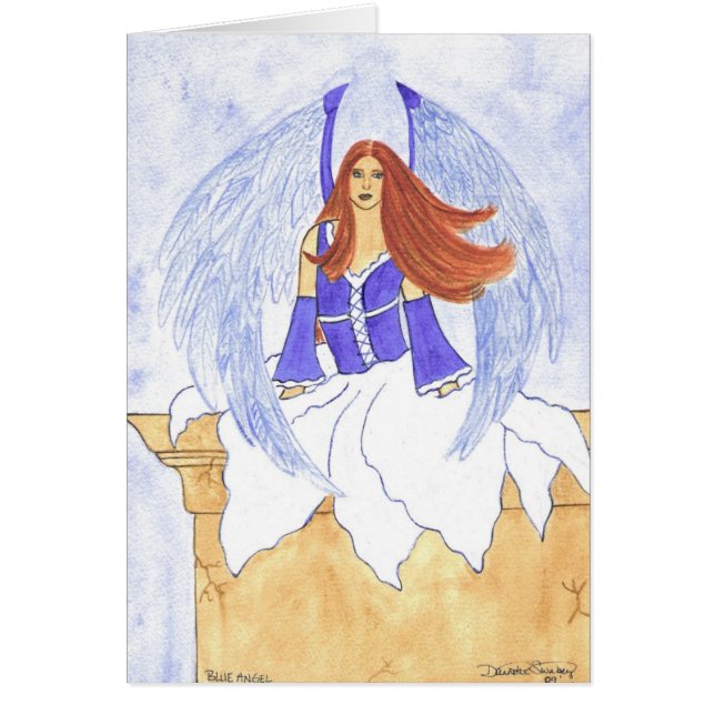 Blåttängel Hälsningskort (Framsidan)