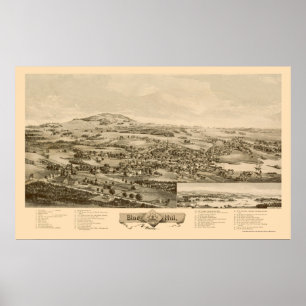 Blåttbacke, MIG panorama- karta - 1896 Poster