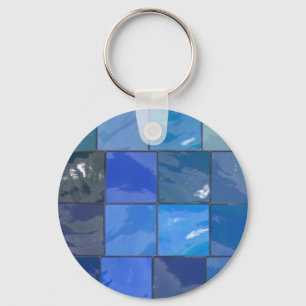 Blåttbadrummen belägger med tegel design nyckelring