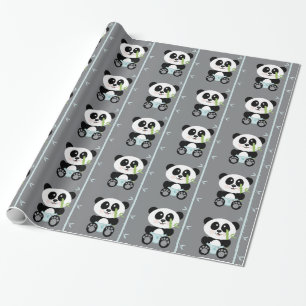 BlåttbambuPanda i blöjor Presentpapper