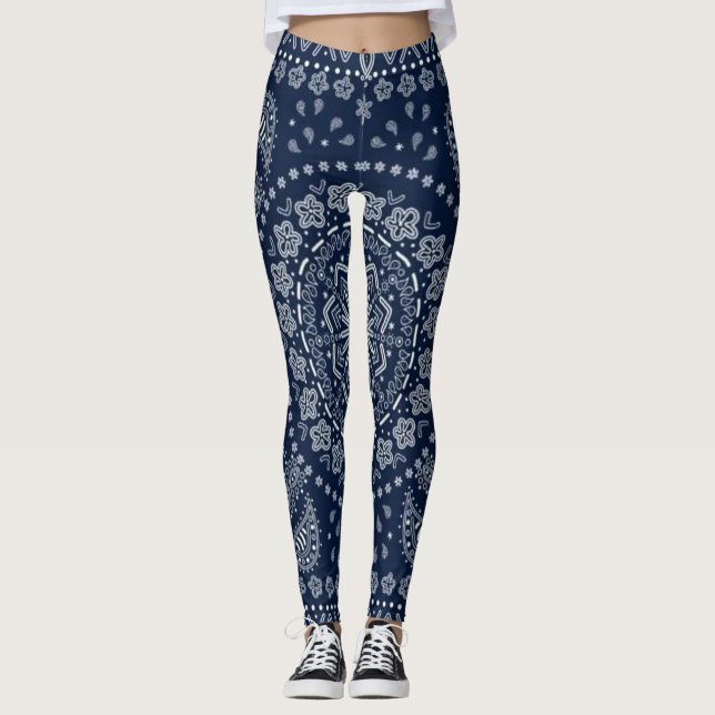 blåttbandanadamasker leggings (Framsida)
