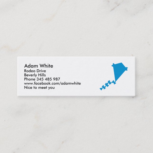 Blåttbarndrake Mini Visitkort (Framsida)