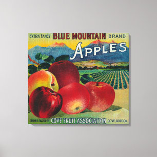 BlåttbergApple låda LabelCove, ELLER Canvastryck