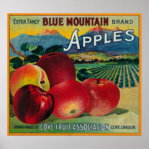 BlåttbergApple låda LabelCove, ELLER Poster