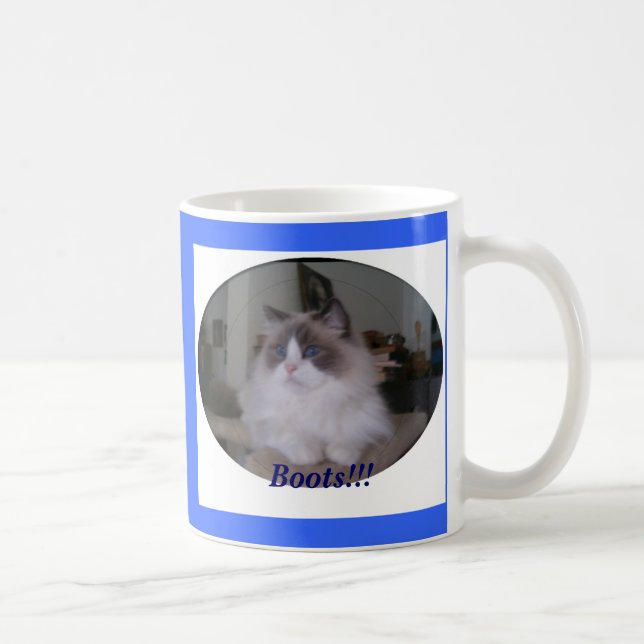 BlåttBi-Färg Ragdoll katt, kängor!!! Kaffemugg (Höger)