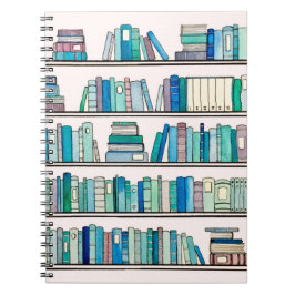 Blåttbibliotekanteckningsbok Anteckningsbok Med Spiral