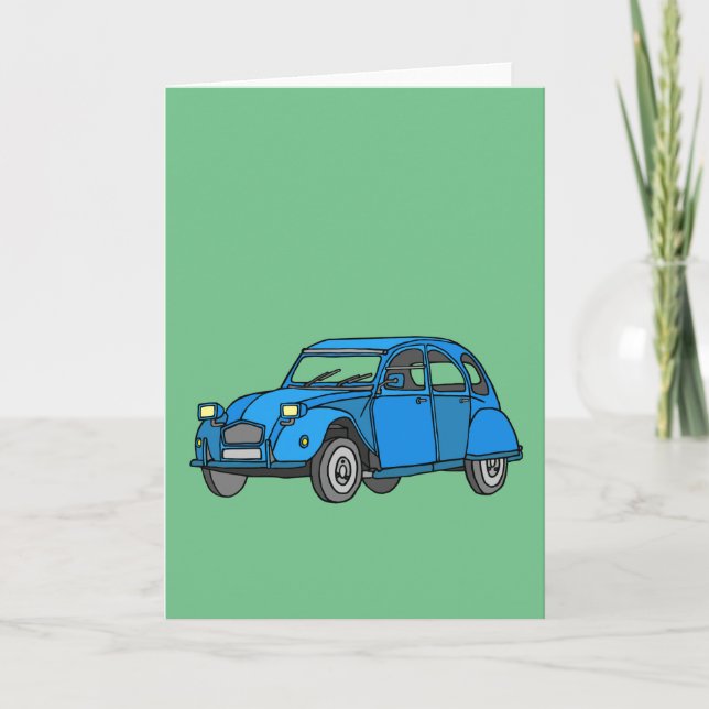 Blåttbil (2CV) Kort (Framsida)