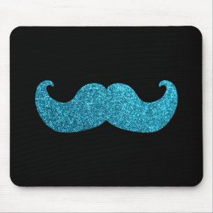 BlåttBling mustasch (grafiskt Fauxglitter) Musmatta