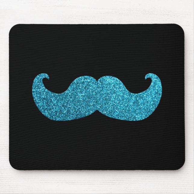 BlåttBling mustasch (grafiskt Fauxglitter) Musmatta (Framsidan)