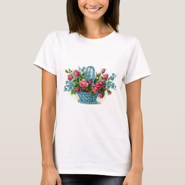 Blåttblommabasket Tee Shirt (Framsida)