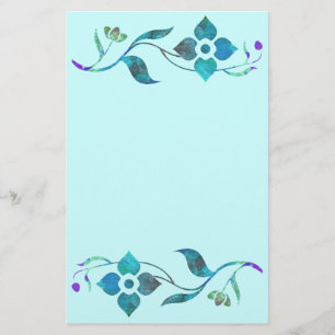 Blåttblommagräns Brevpapper