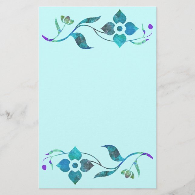 Blåttblommagräns Brevpapper (Framsida)