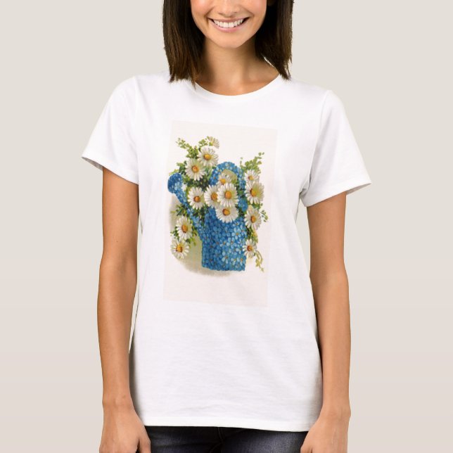 Blåttblomman som bevattnar kan t-shirt (Framsida)