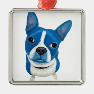 BlåttBoston Terrier Julgransprydnad Metall