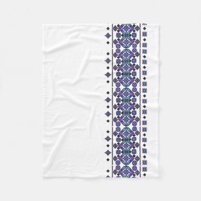 Blåttbroderi Fleecefilt (Framsidan)