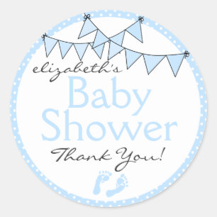 BlåttBunting sjunker baby showertack Runt Klistermärke