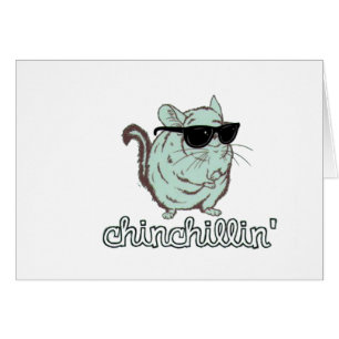 BlåttChinchillin Chinchilla Hälsningskort