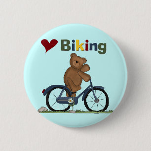 Blåttcykeln älskar jag att cykla Tshirts och gå Knapp