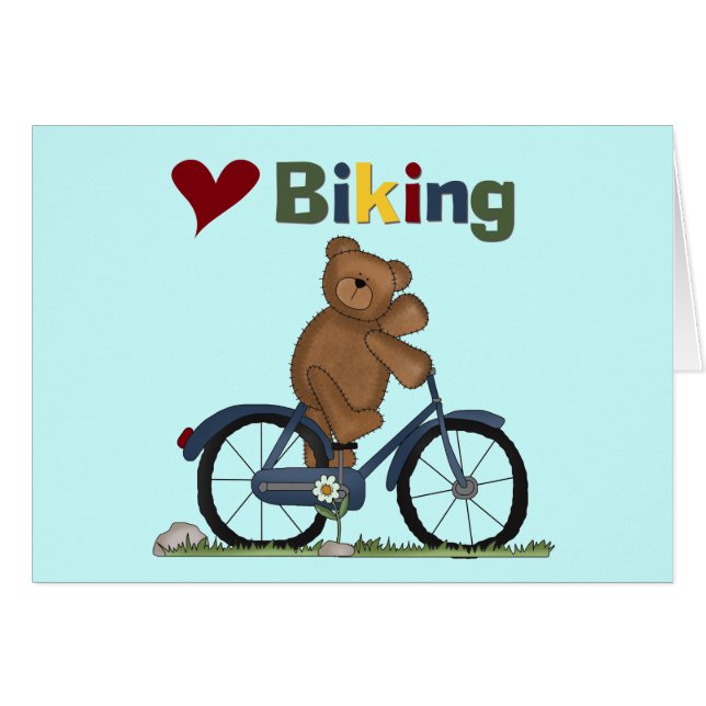 Blåttcykeln älskar jag att cykla Tshirts och gåvor Hälsningskort (Framsidan Horizontal)