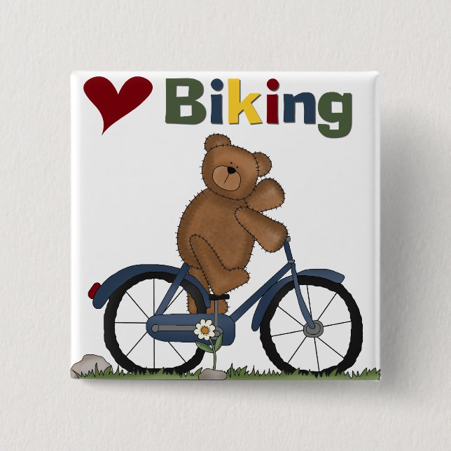 Blåttcykeln älskar jag att cykla Tshirts och gåvor Knapp (Framsida)