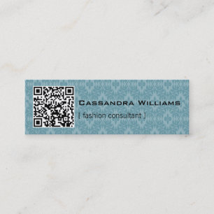 Blåttdamast QR KODIFIERAR mini- visitkortar Mini Visitkort