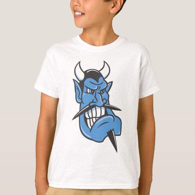 Blåttdjävulenansikte T-shirt (Framsida)