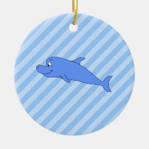 BlåttDolphin. Julgransprydnad Keramik