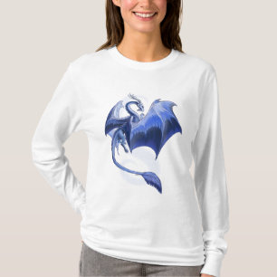 Blåttdrake av vinterfantasikonst t-shirt