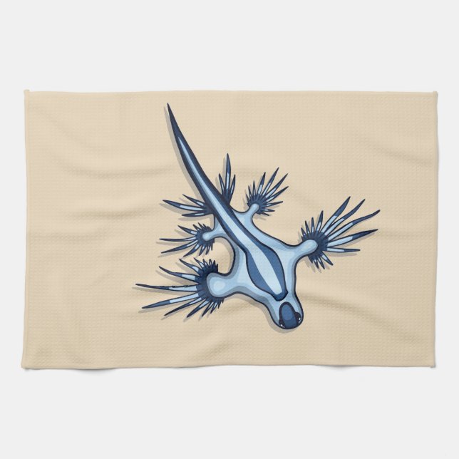 Blåttdrake Nudibranch Kökshandduk (Horisontell)