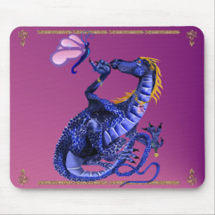 Blåttdrake och fjäril Mousepad Musmatta