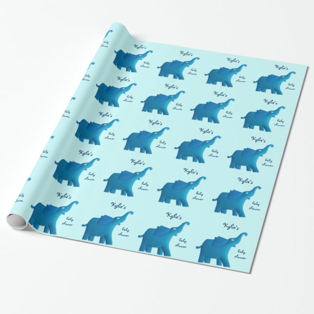 blåttelefant presentpapper (Utrullad)