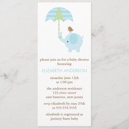 Blåttelefantbaby shower inbjudningar