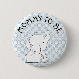 Blåttelefantbaby shower klämmer fast knapp