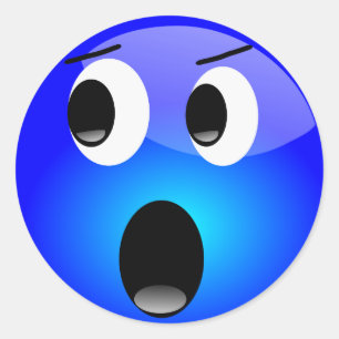 BlåttEmoji klistermärkear Runt Klistermärke