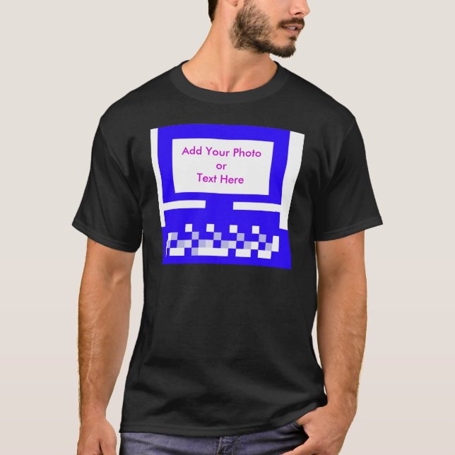 Blåtten för dator för bilder för tee shirt (Framsida)